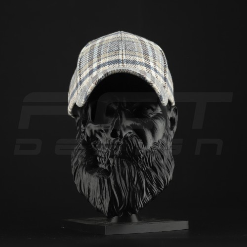 Кепка бейсболка FCT утеплена в клітинку бежево-синя (5 номер)  58 58