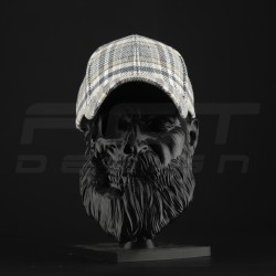 Кепка бейсболка FCT утеплена в клітинку бежево-синя (5 номер)