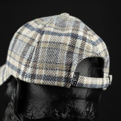 Кепка бейсболка FCT утеплена в клітинку бежево-синя (5 номер)