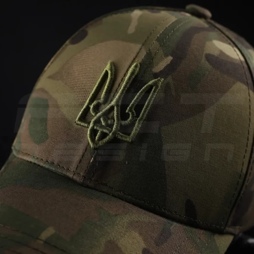 Кепка бейсболка тактична з Тризубом саржа Мультикам 56 56
