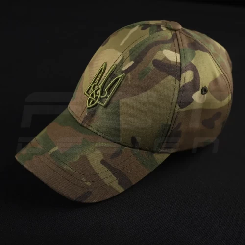 Кепка бейсболка тактична з Тризубом саржа Мультикам 56 56