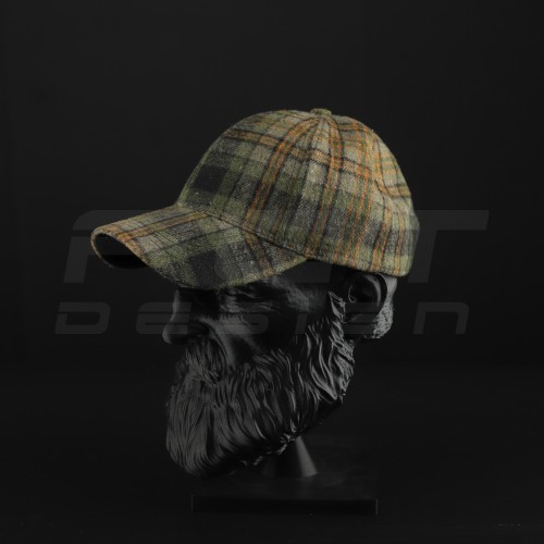 Кепка бейсболка FCT утеплена в клітинку зелено-сіра з помаранчевою (4 номер) 58 58