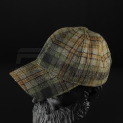 Кепка бейсболка FCT утеплена в клітинку зелено-сіра з помаранчевою (4 номер)