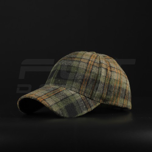 Кепка бейсболка FCT утеплена в клітинку зелено-сіра з помаранчевою (4 номер) 58 58