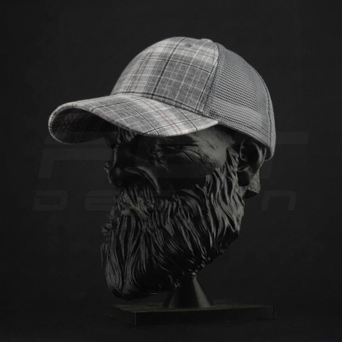 Кепка бейсболка FCT літня в клітинку з сіткою біло-сіра (15 номер) 58 58