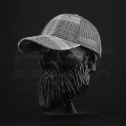 Кепка бейсболка FCT літня в клітинку з сіткою біло-сіра (15 номер)