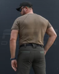 Футболка тактична Комбат тканина ARNO з кишенею Хакі