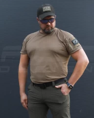 Футболка тактична Комбат тканина ARNO з кишенею Хакі