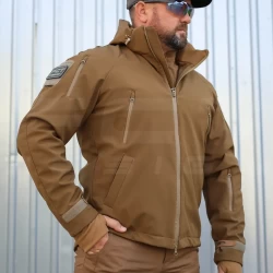 Куртка Хантер Софтшелл флис на сетке Койот