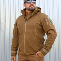 Куртка Хантер Софтшелл флис на сетке Койот