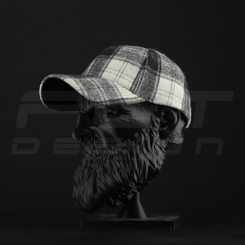 Кепка бейсболка FCT утеплена в клітинку чорно-біла (6 номер) 58 58