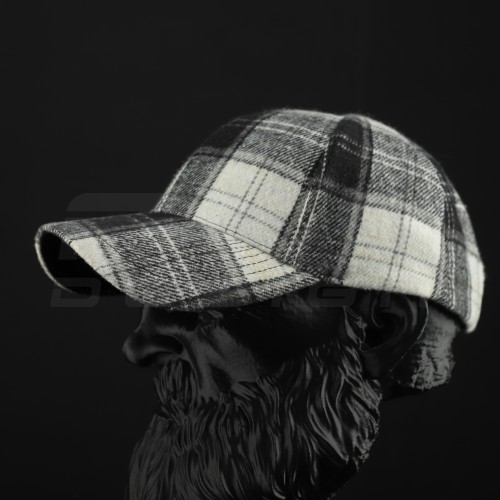 Кепка бейсболка FCT утеплена в клітинку чорно-біла (6 номер) 58 58