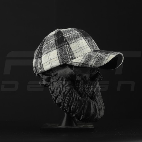 Кепка бейсболка FCT утеплена в клітинку чорно-біла (6 номер) 58 58