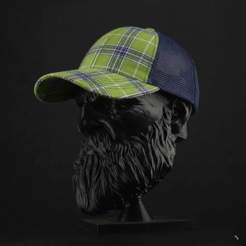 Кепка бейсболка FCT літня в клітинку з сіткою зелена (12 номер)  58 58