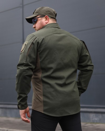 Тактическая милитари Рубашка Сталкер FCT конвас стрейч хаки 40-42/3