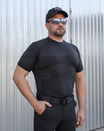 Футболка Стрейч вологовідвідна тканина Спорт чорна 44 44