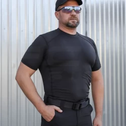 Футболка Стрейч влагоотводная ткань Спорт черная