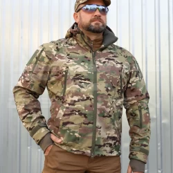 Куртка Хантер Софтшелл флис на сетке Мультикам