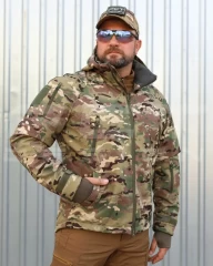 Куртка Хантер Софтшелл фліс на сітці Мультикам