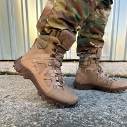 Берцы женские тактические Сармат кожа крейзи койот GoreTex