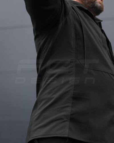 Тактическая милитари Рубашка Сталкер FCT конвас стрейч черная 40-42/3