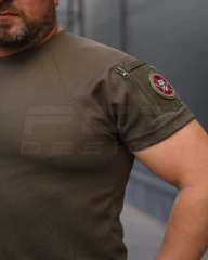 Футболка тактична Комбат з кишенею CoolPass антистатик Хакі