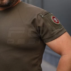 Футболка тактическая Комбат с карманом CoolPass антистатик Хаки