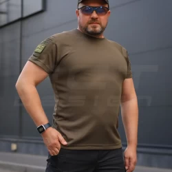 Футболка тактическая Комбат с карманом CoolPass антистатик Хаки