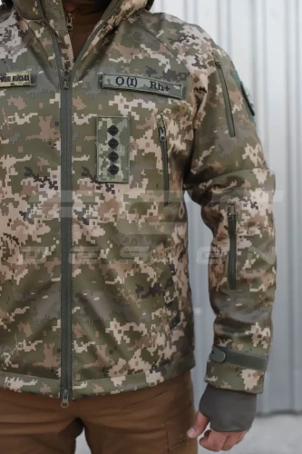 Куртка Хантер Софтшелл фліс на сітці піксель ЗСУ 40-42/3 40-42/3