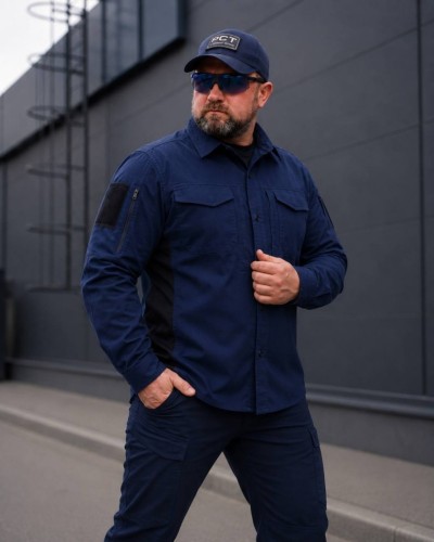 Тактическая милитари Рубашка FCT Blackbeard летняя твил синяя 40-42/3