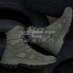 Берці літні тактичні Скіф полегшені із блискавкою хакі