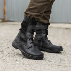 Берці жіночі тактичні літні Нато з чорної тканинної вставкою (розмір 36)