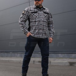 Тактична мілітарі Сорочка FCT Blackbeard літня в клітинку Сіро-помаранчева (1 номер)