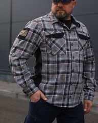 Тактична мілітарі Сорочка FCT Blackbeard літня в клітинку Сіро-помаранчева (1 номер)