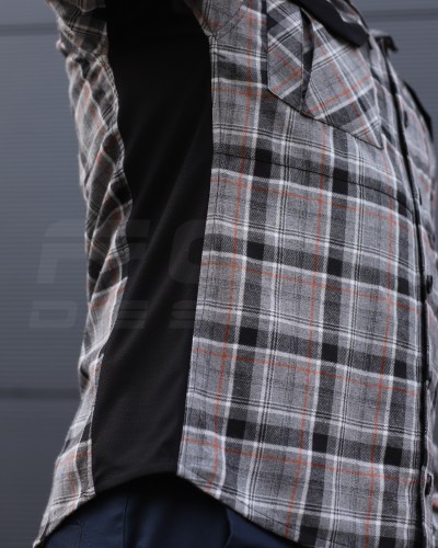 Тактична мілітарі Сорочка FCT Blackbeard літня в клітинку Сіро-помаранчева (1 номер) 40-42/3 40-42/3