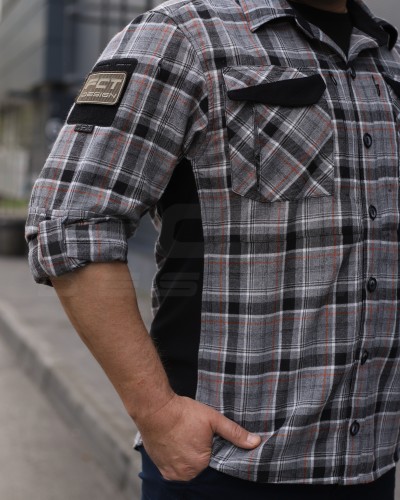 Тактична мілітарі Сорочка FCT Blackbeard літня в клітинку Сіро-помаранчева (1 номер) 40-42/3 40-42/3