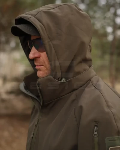 Куртка тактична Хантер Софтшелл фліс на сітці хакі 40-42/3 40-42/3