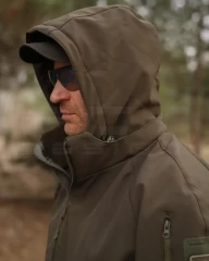 Куртка тактична Хантер Софтшелл фліс на сітці хакі