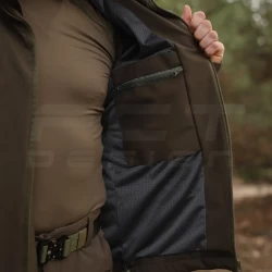 Куртка тактическая Хантер Софтшелл флис на сетке хаки