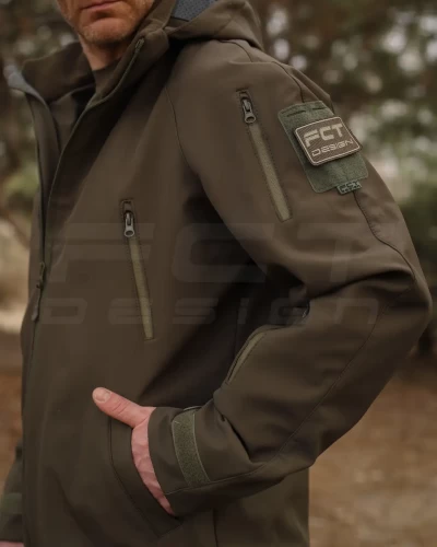 Куртка тактична Хантер Софтшелл фліс на сітці хакі 40-42/3 40-42/3