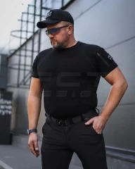 Футболка тактична Комбат з кишенею CoolPass антистатик чорна
