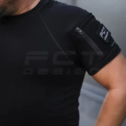 Футболка тактическая Комбат с карманом CoolPass антистатик черная