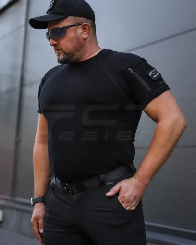 Футболка тактична Комбат з кишенею CoolPass антистатик чорна 44 44