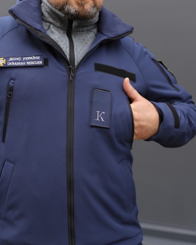 Куртка Хантер Софтшелл фліс на сітці синя для ДСНС 40-42/3 40-42/3