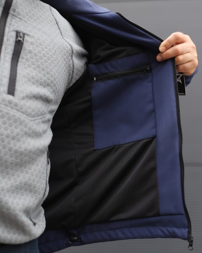 Куртка Хантер Софтшелл фліс на сітці синя для ДСНС 40-42/3 40-42/3