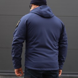 Куртка Хантер Софтшелл фліс на сітці синя для ДСНС