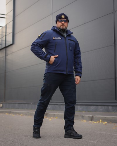 Куртка Хантер Софтшелл фліс на сітці синя для ДСНС 40-42/3 40-42/3