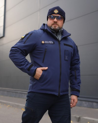 Куртка Хантер Софтшелл фліс на сітці синя для ДСНС 40-42/3 40-42/3