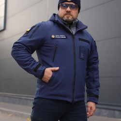 Куртка Хантер Софтшелл фліс на сітці синя для ДСНС