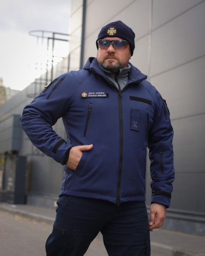 Куртка Хантер Софтшелл фліс на сітці синя для ДСНС 40-42/3 40-42/3